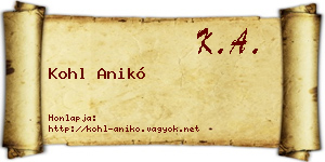 Kohl Anikó névjegykártya