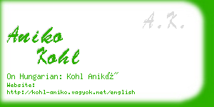 aniko kohl business card